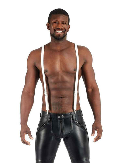 Mister B Lederhosenträger WEISS