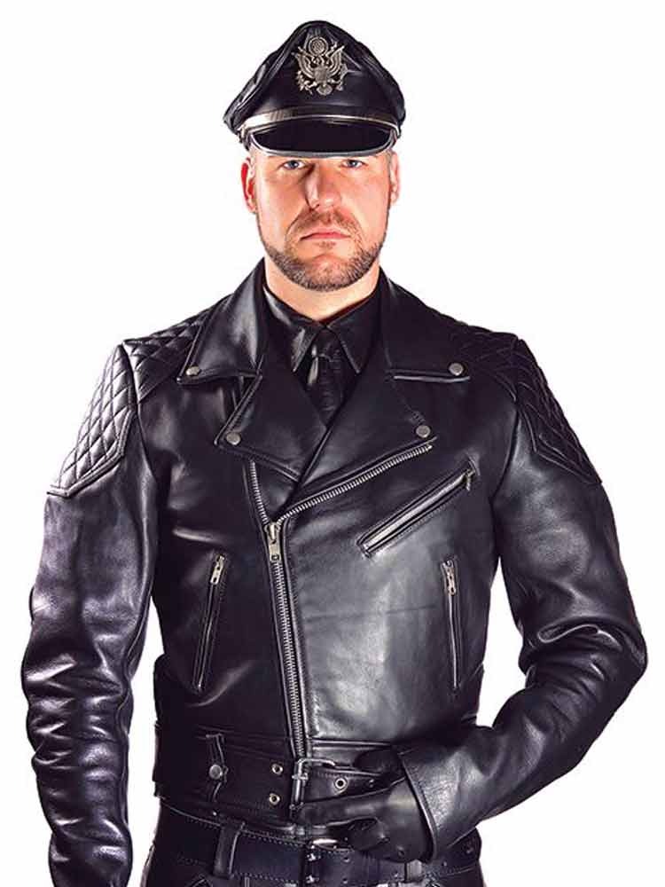 MISTER B Lederjacke mit Gürtel