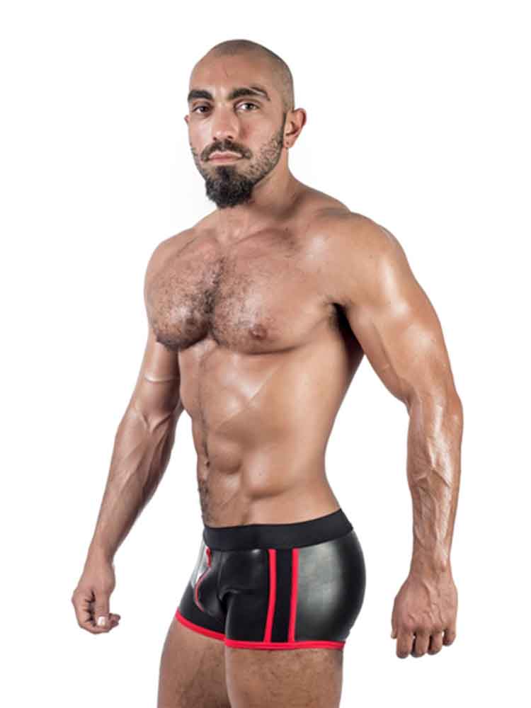 Mister B Neopren Shorts Full Zip schwarz-rot