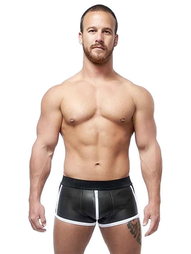 Mister B Neopren Shorts Full Zip schwarz-weiss