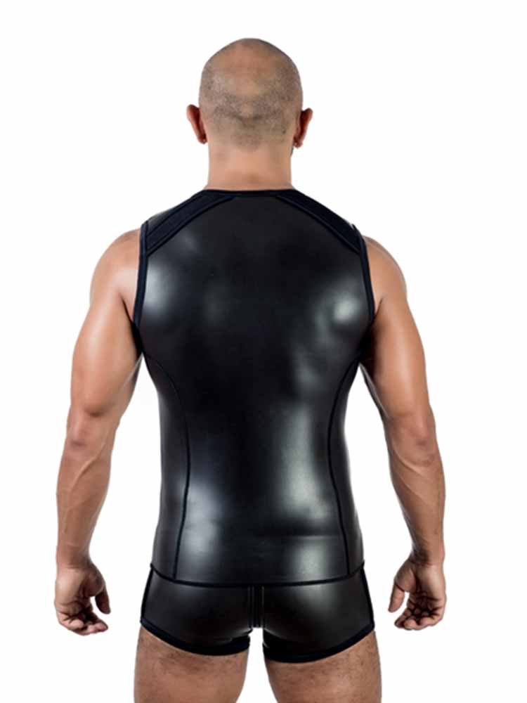 Mister B Neopren Sleeveless T-Vest mit Zip - schwarz