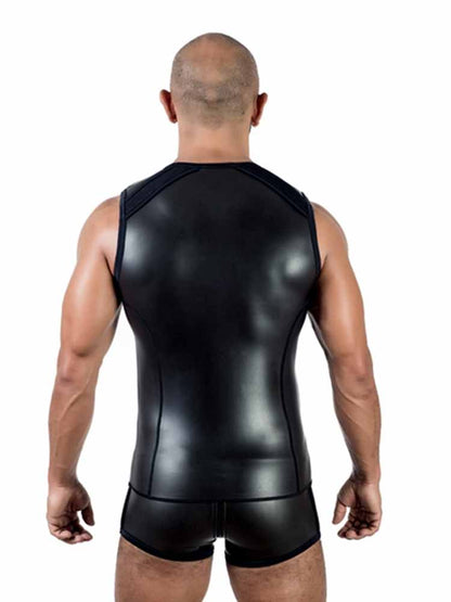 Mister B Neopren Sleeveless T-Vest mit Zip - schwarz