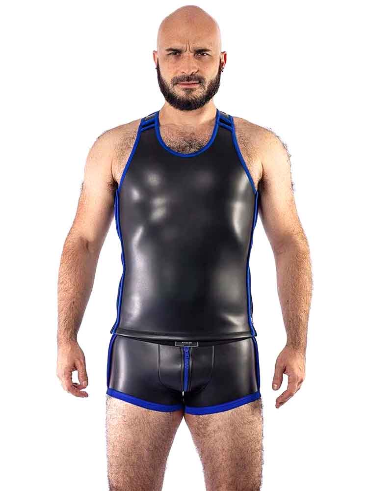 Mister B Neopren Tank Top - schwarz-blau