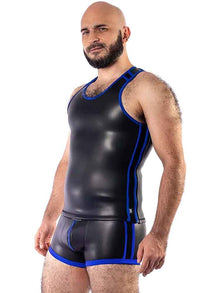 Mister B Neopren Tank Top - schwarz-blau