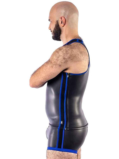 Mister B Neopren Tank Top - schwarz-blau
