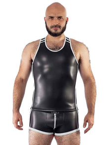 Mister B Neopren Tank Top - schwarz-weiss