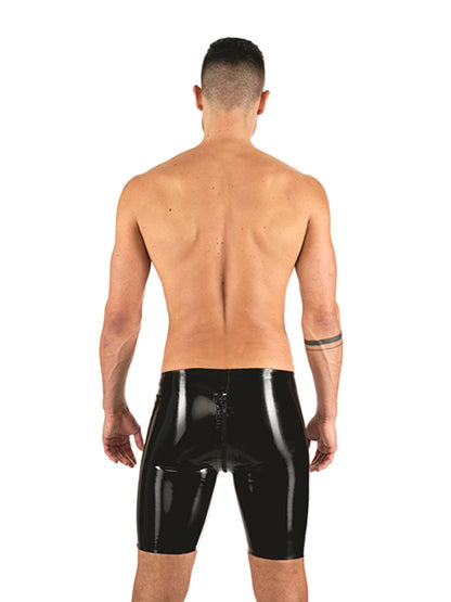 MISTER B Rubber Fucker Shorts schwarz mit schwarzen Streifen