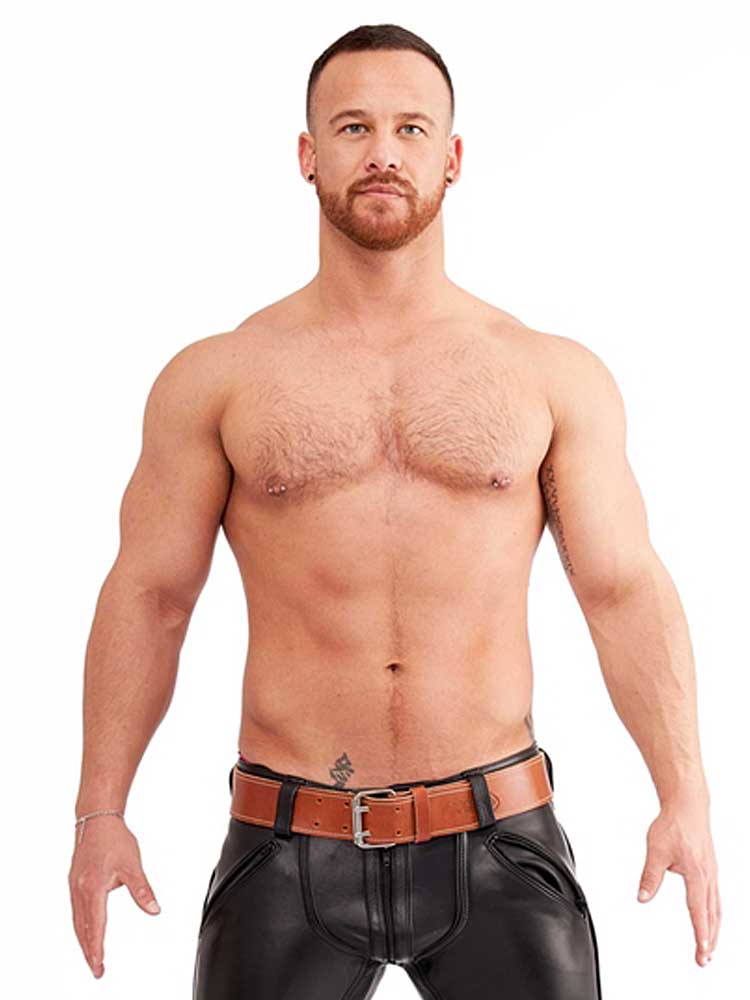 Mister B Signature Ledergürtel Braun
