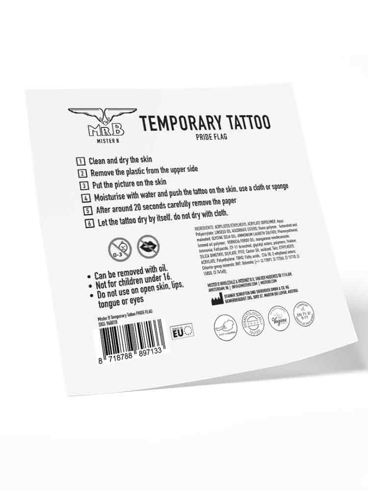 Mister B Temporary Tattoo PRIDE FLAG