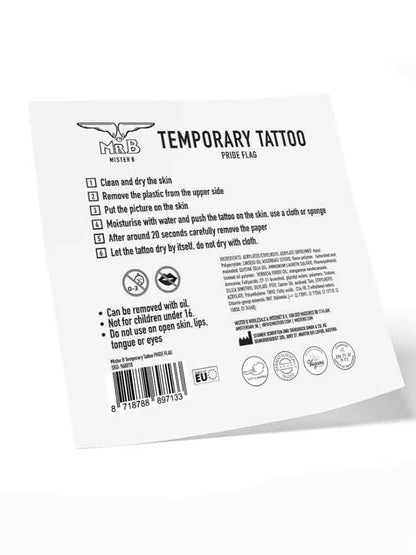 Mister B Temporary Tattoo PRIDE FLAG