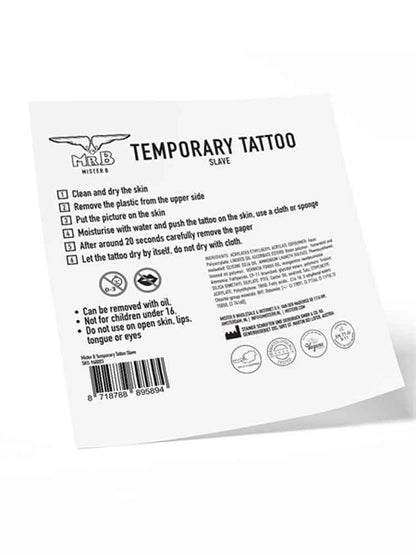 Mister B Temporary Tattoo SLAVE