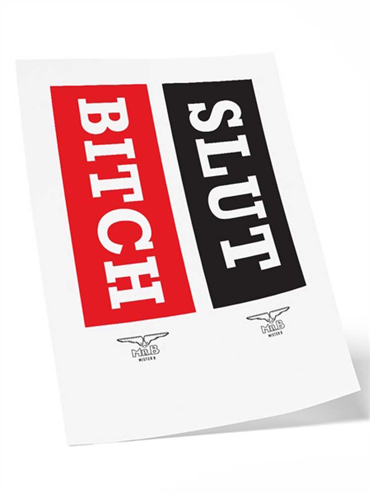 Mister B Temporary Tattoo SLUT/BITCH