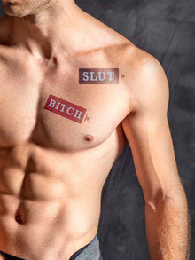 Mister B Temporary Tattoo SLUT/BITCH
