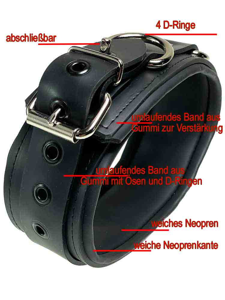 Mister S Bondage-Neoprenhalsband - abschließbar