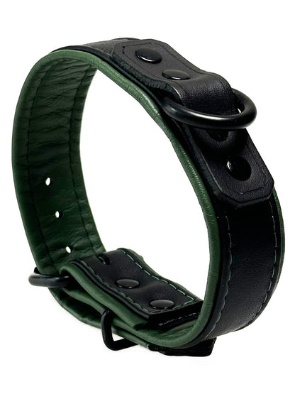 Mister S Hardline Lederhalsband huntergreen