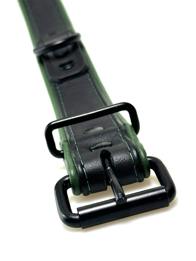 Mister S Hardline Lederhalsband huntergreen