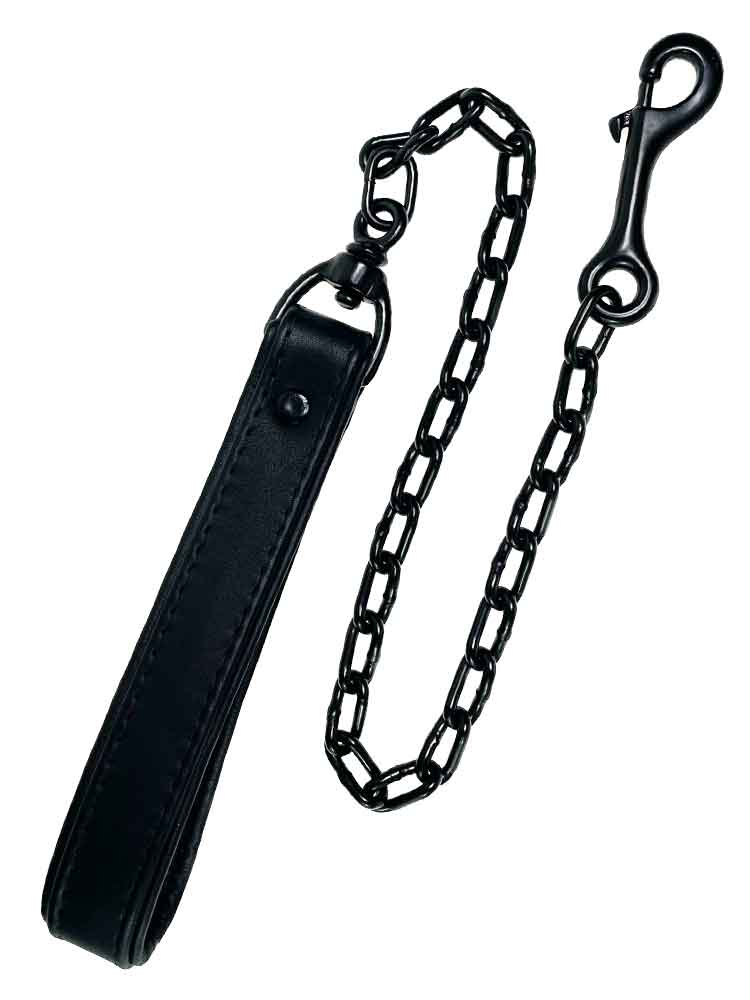 Mister S Leder Hundeleine - schwarz