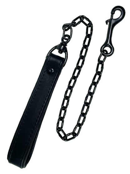Mister S Leder Hundeleine - schwarz