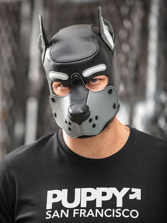 Mister S Leather K9 Puppy Hood schwarz-grau