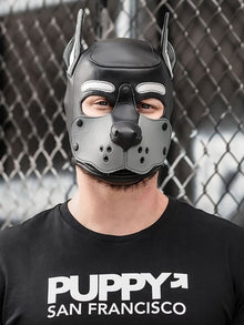 Mister S Leather K9 Puppy Hood schwarz-grau