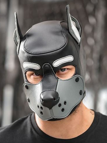 Mister S Leather K9 Puppy Hood schwarz-grau