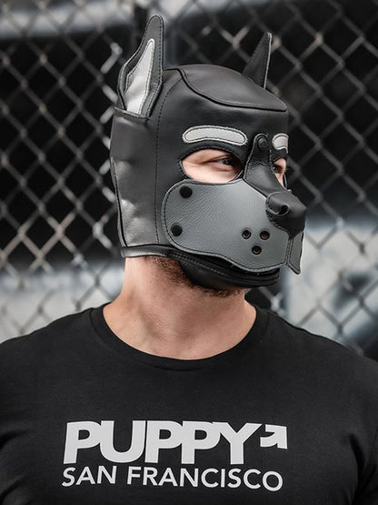 Mister S Leather K9 Puppy Hood schwarz-grau