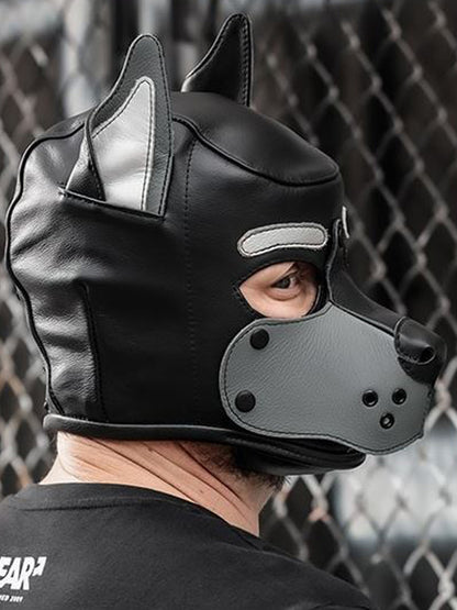 Mister S Leather K9 Puppy Hood schwarz-grau