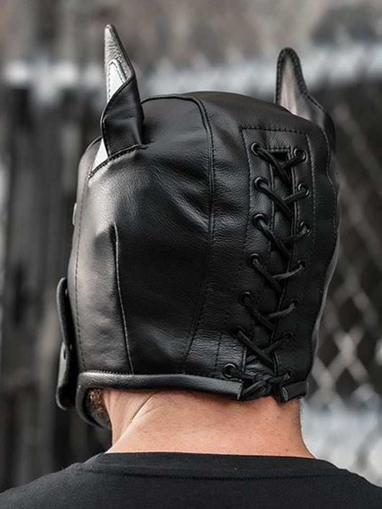 Mister S Leather K9 Puppy Hood schwarz-grau