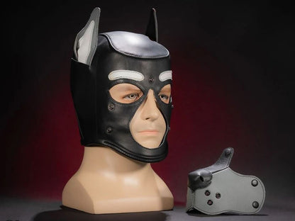 Mister S Leather K9 Puppy Hood schwarz-grau