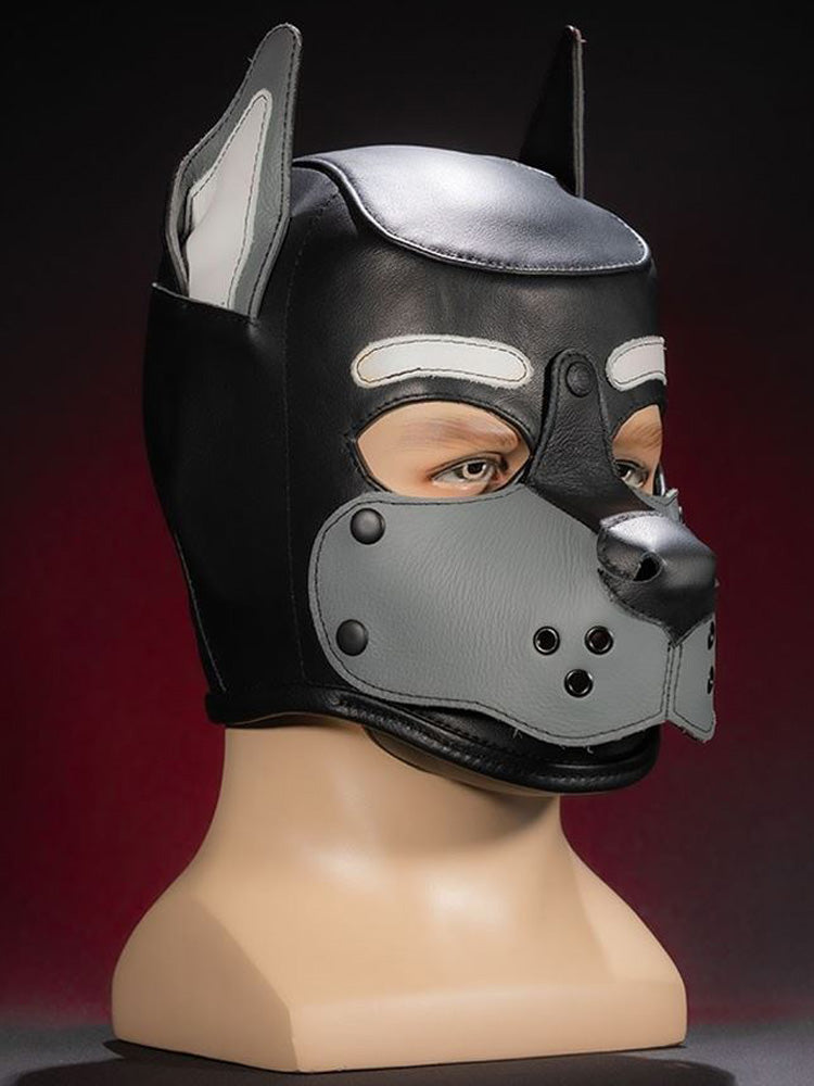 Mister S Leather K9 Puppy Hood schwarz-grau