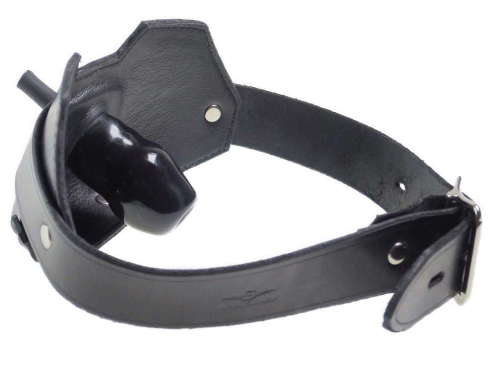 MISTER S Leder-Atem-Knebel - Penis-Gag
