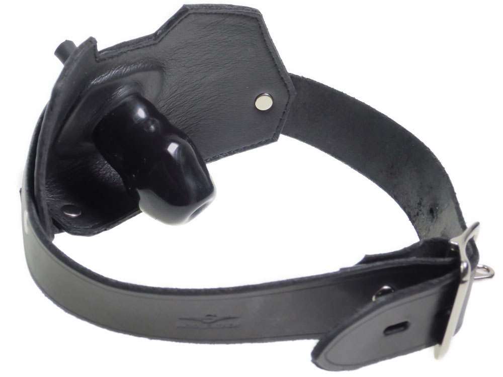 MISTER S Leder-Atem-Knebel - Penis-Gag