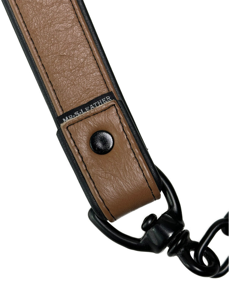 Mister S Leder Hundeleine - tanbraun