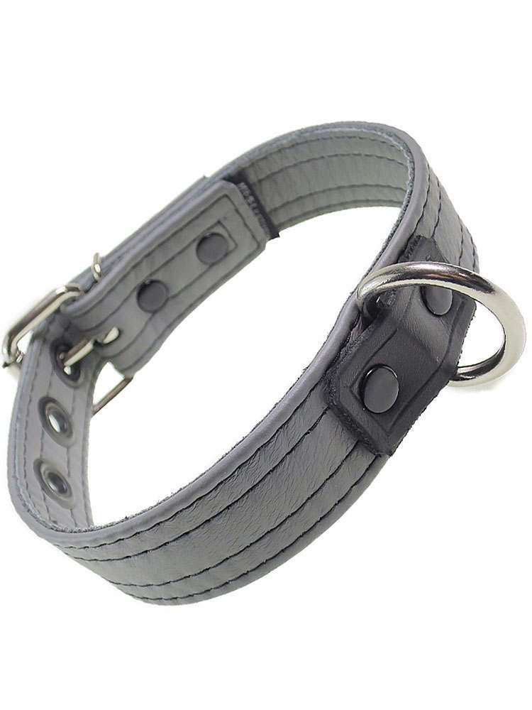 Mister S Leder Puppy Halsband - grau