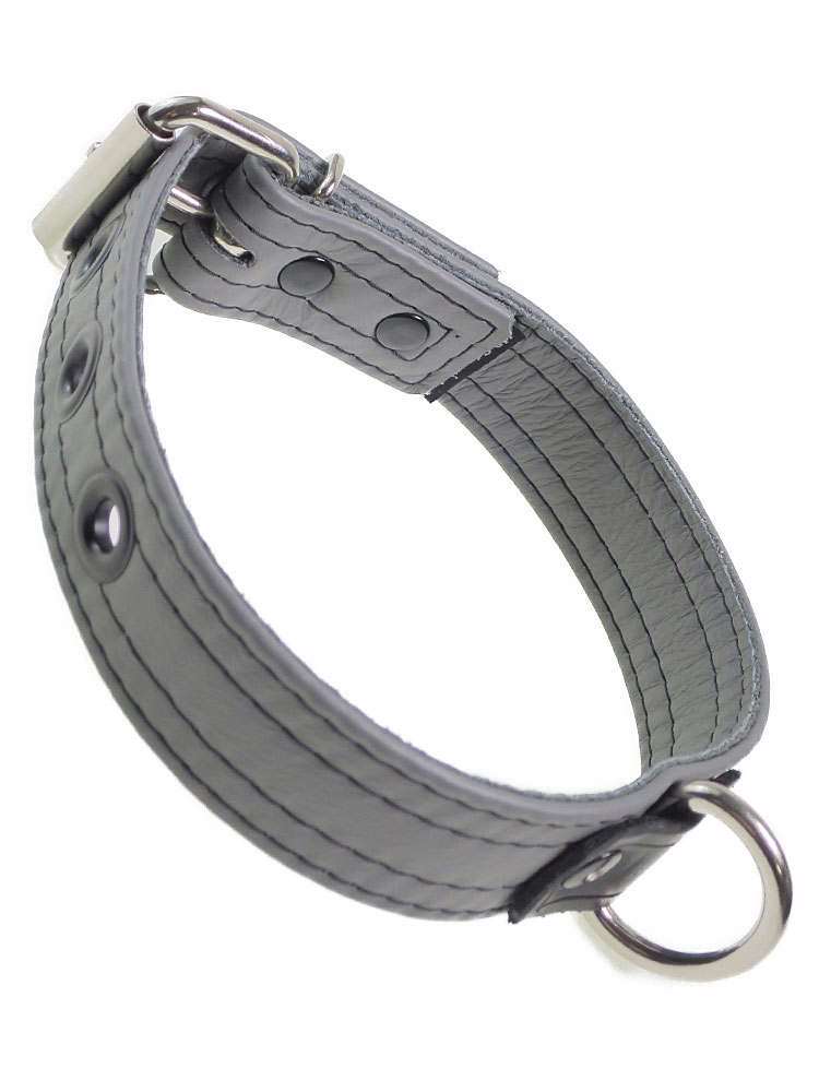 Mister S Leder Puppy Halsband - grau