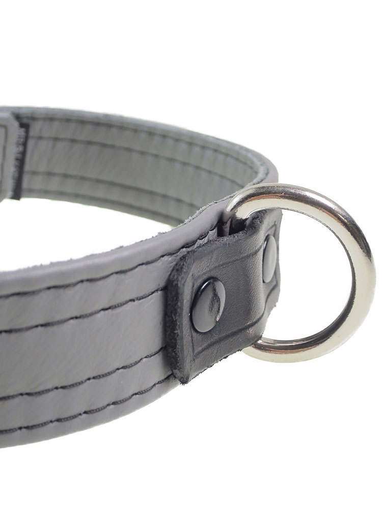 Mister S Leder Puppy Halsband - grau