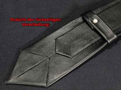 MISTER S Lederkrawatte blau