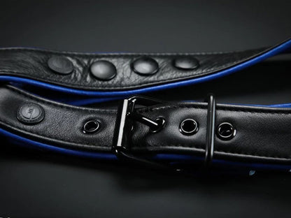 MISTER S Leather Leg Harness - schwarz-blau