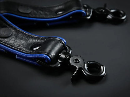 MISTER S Leather Leg Harness - schwarz-blau