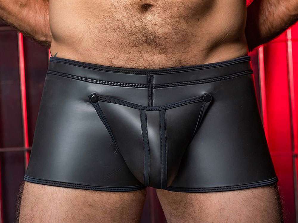 Mister S Neopren CODPIECE BOXER schwarz