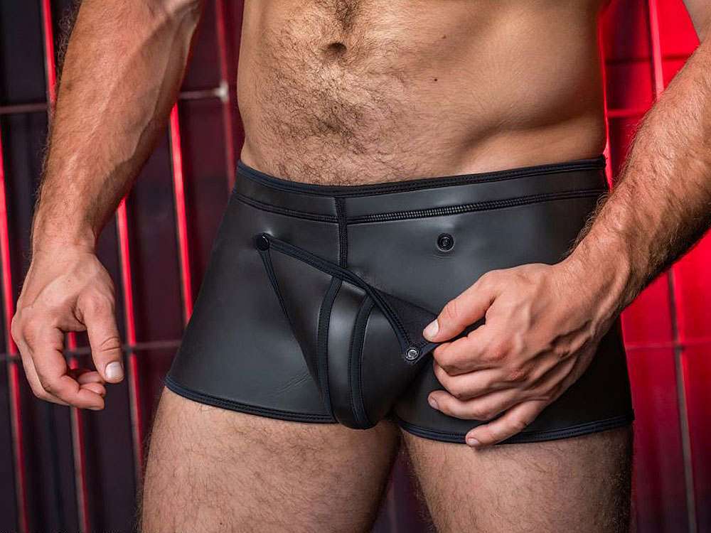 Mister S Neopren CODPIECE BOXER schwarz