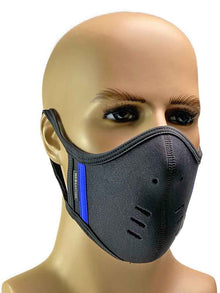 Mister S Neopren Face Mask schwarz-blau