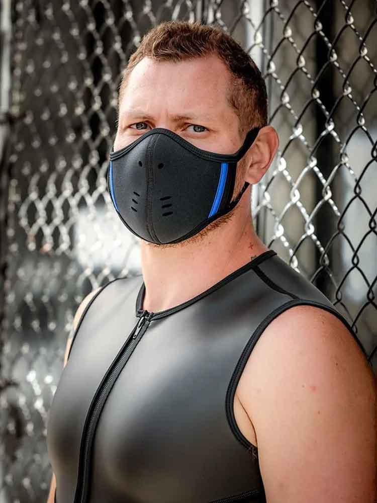 Mister S Neopren Face Mask schwarz-blau