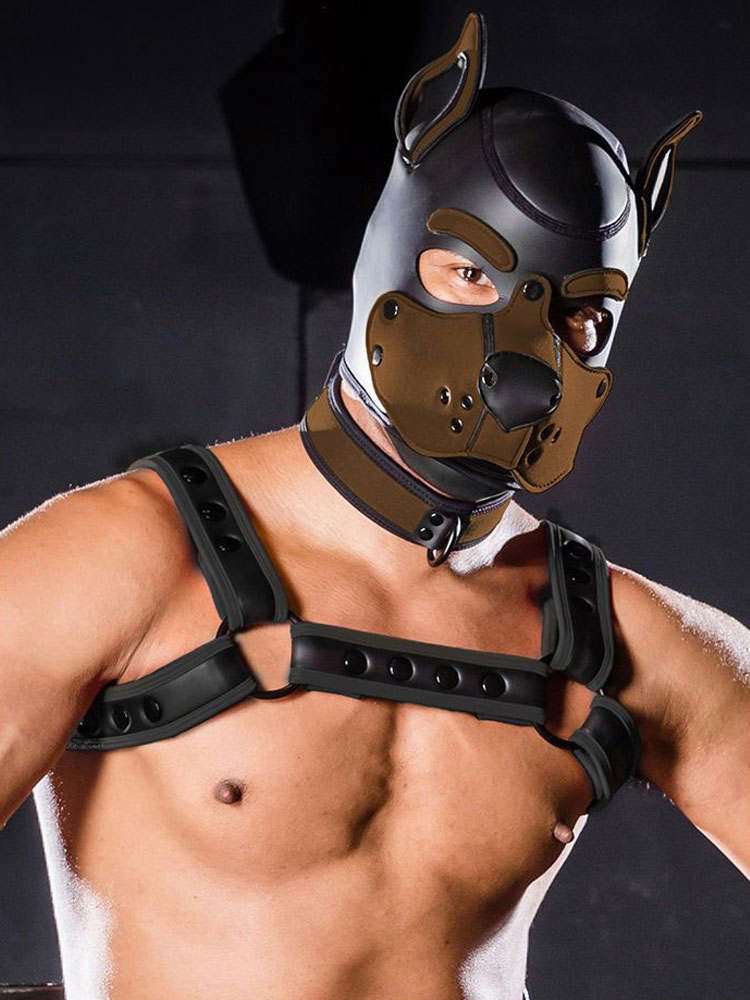 Mister S Neopren K9 Puppy-Maske - schwarz/braun