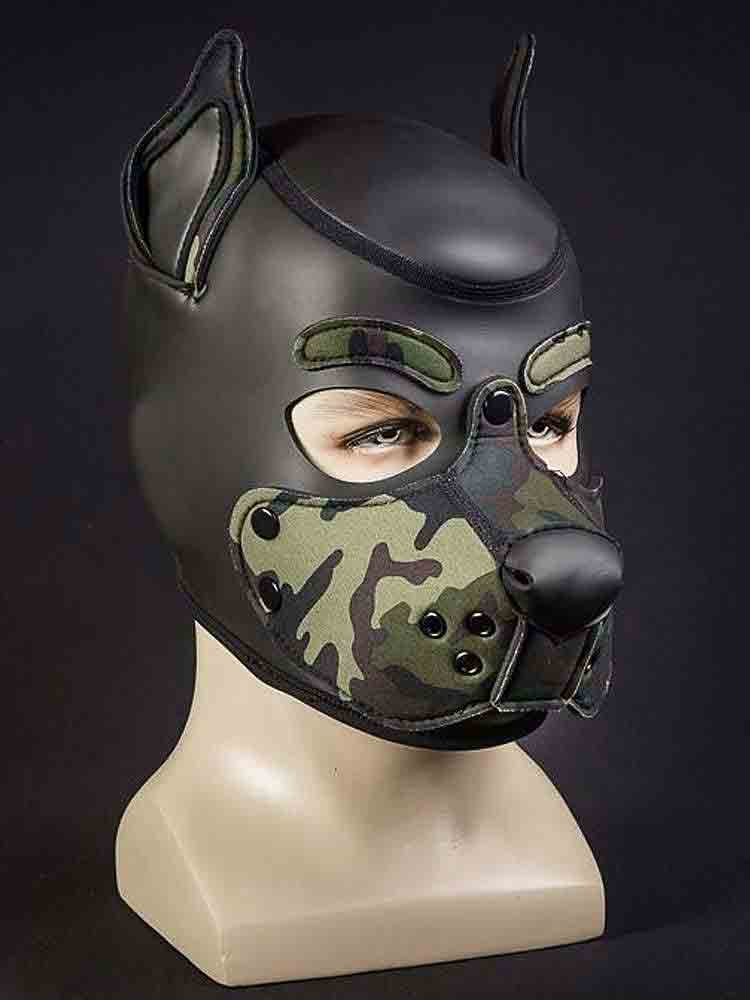Mister S Neopren K9 Puppy-Maske - schwarz/camo
