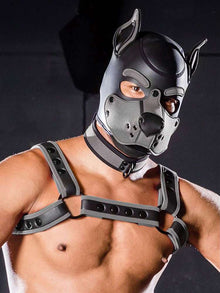 Mister S Neopren K9 Puppy-Maske - schwarz/grau