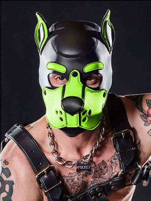 Mister S Neopren K9 Puppy-Maske - schwarz/lime