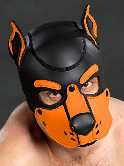 Mister S Neopren K9 Puppy-Maske - schwarz/orange