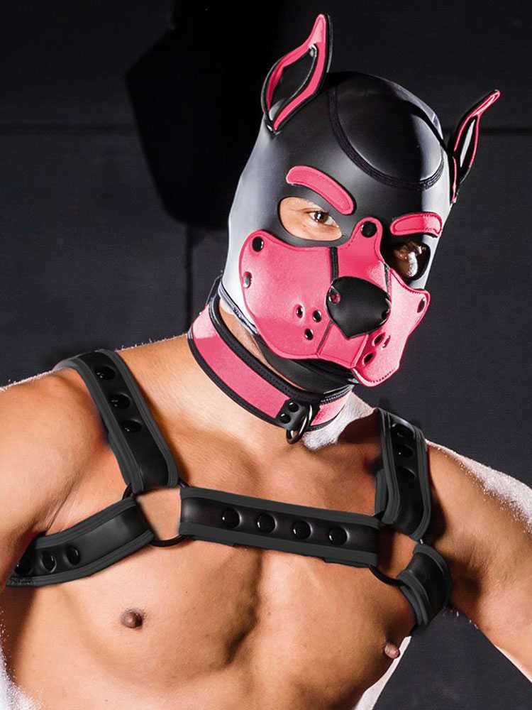 Mister S Neopren K9 Puppy-Maske - schwarz/pink