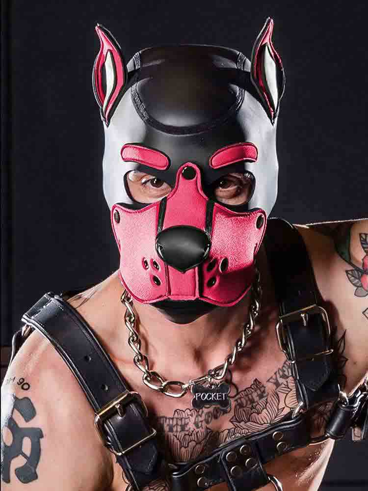 Mister S Neopren K9 Puppy-Maske - schwarz/pink